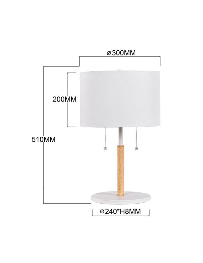 Table lamps with lampshade - Light Prestige Fogo table white LP-0304/2T WH - product kolory-swiatla.pl 7