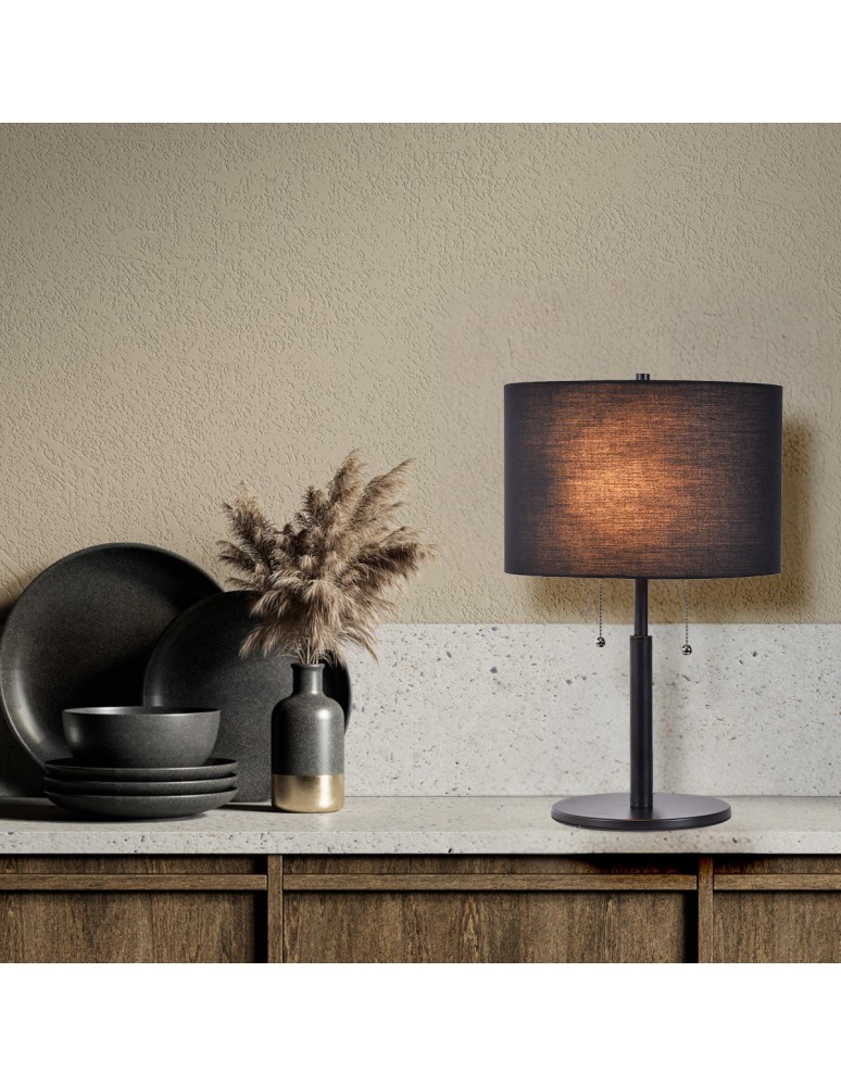 Table lamps with lampshade - Light Prestige Fogo table black LP-0304/2T BK - product kolory-swiatla.pl 2