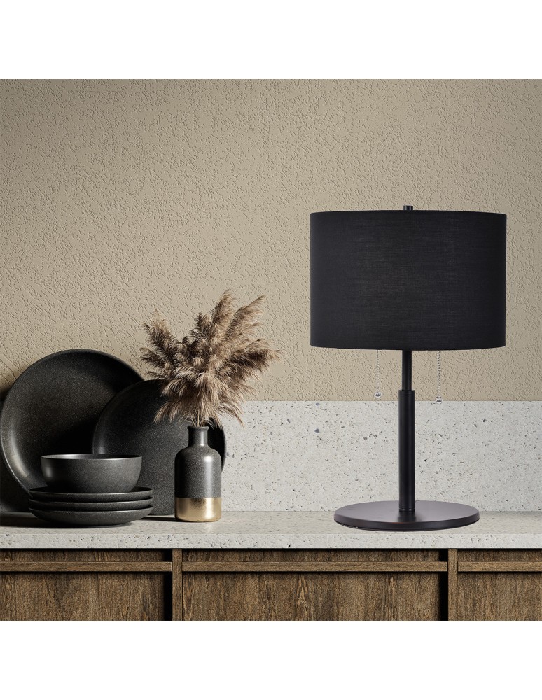 Table lamps with lampshade - Light Prestige Fogo table black LP-0304/2T BK - product kolory-swiatla.pl 3