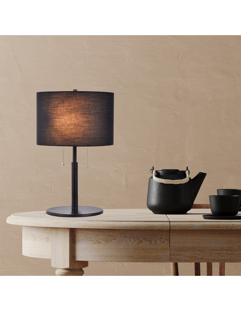 Table lamps with lampshade - Light Prestige Fogo table black LP-0304/2T BK - product kolory-swiatla.pl 5