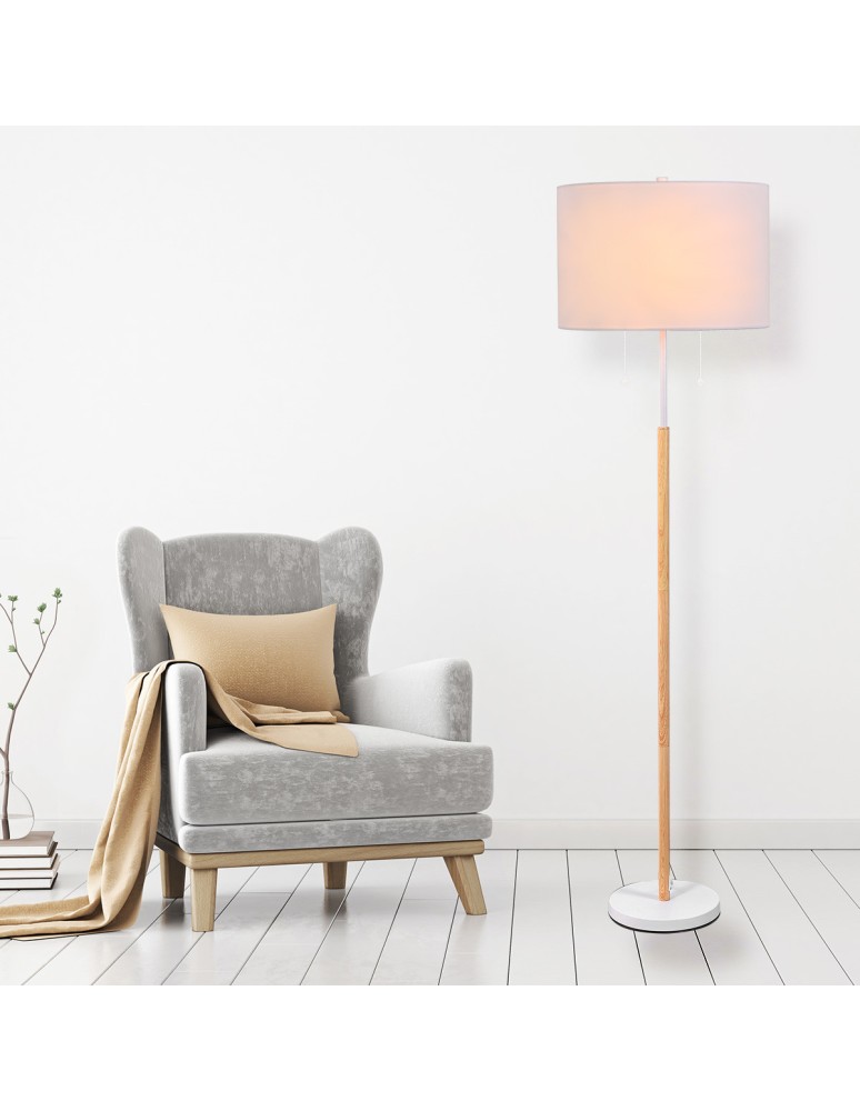 Floor lamps with lampshade - Light Prestige Fogo floor lamp white LP-0304/2F WH - product kolory-swiatla.pl 2