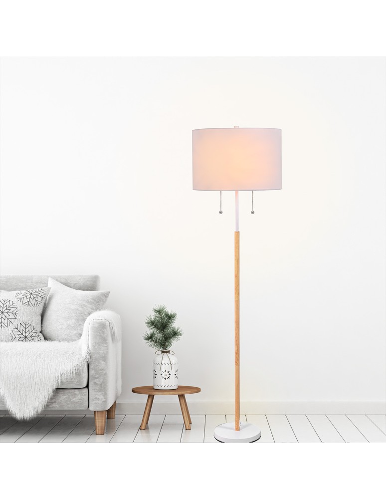 Floor lamps with lampshade - Light Prestige Fogo floor lamp white LP-0304/2F WH - product kolory-swiatla.pl 3