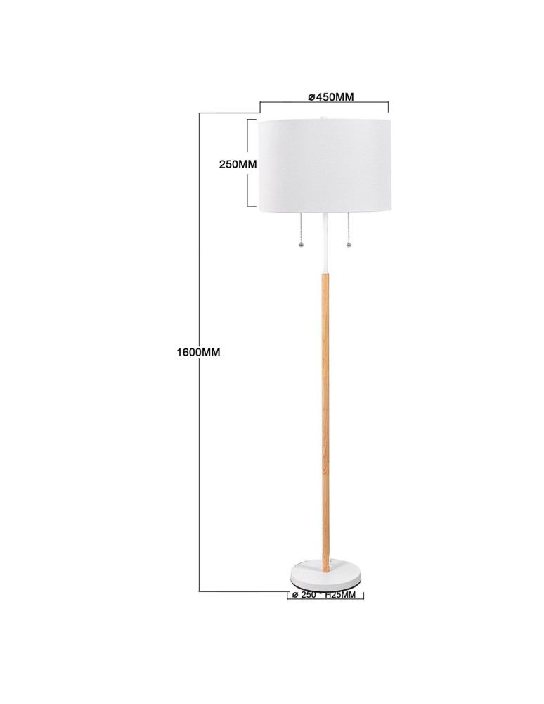 Floor lamps with lampshade - Light Prestige Fogo floor lamp white LP-0304/2F WH - product kolory-swiatla.pl 8