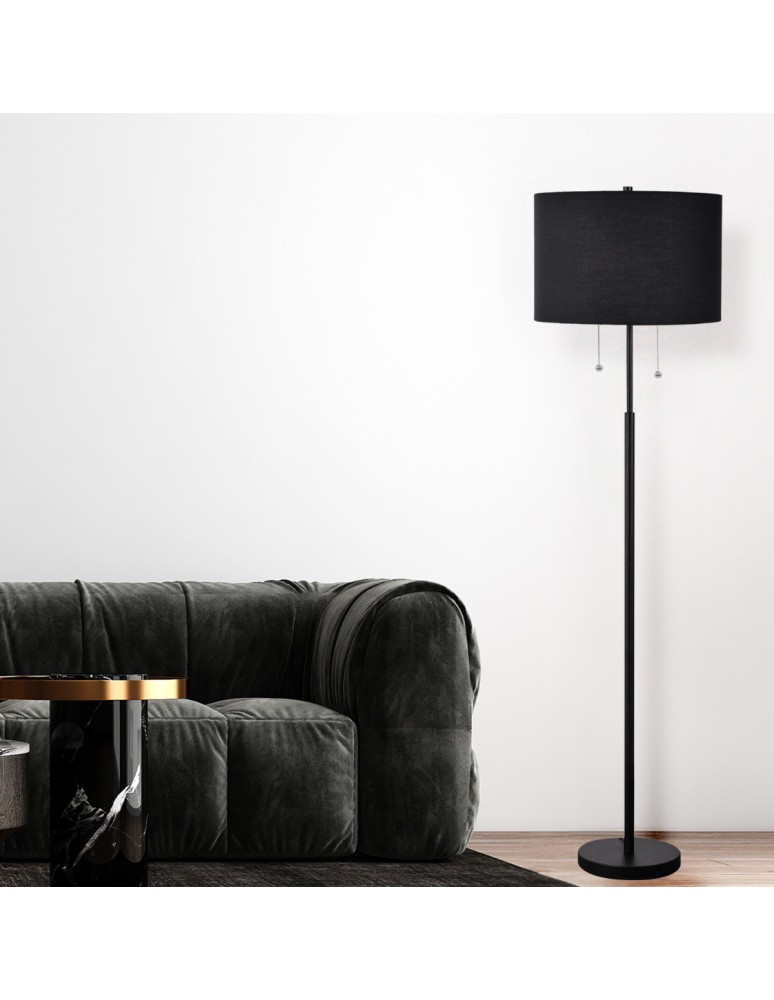 Floor lamps with lampshade - Light Prestige Fogo floor lamp black LP-0304/2F BK - product kolory-swiatla.pl 2