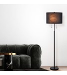 Floor lamps with lampshade - Light Prestige Fogo floor lamp black LP-0304/2F BK - product 3