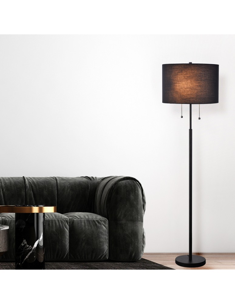 Floor lamps with lampshade - Light Prestige Fogo floor lamp black LP-0304/2F BK - product kolory-swiatla.pl 3