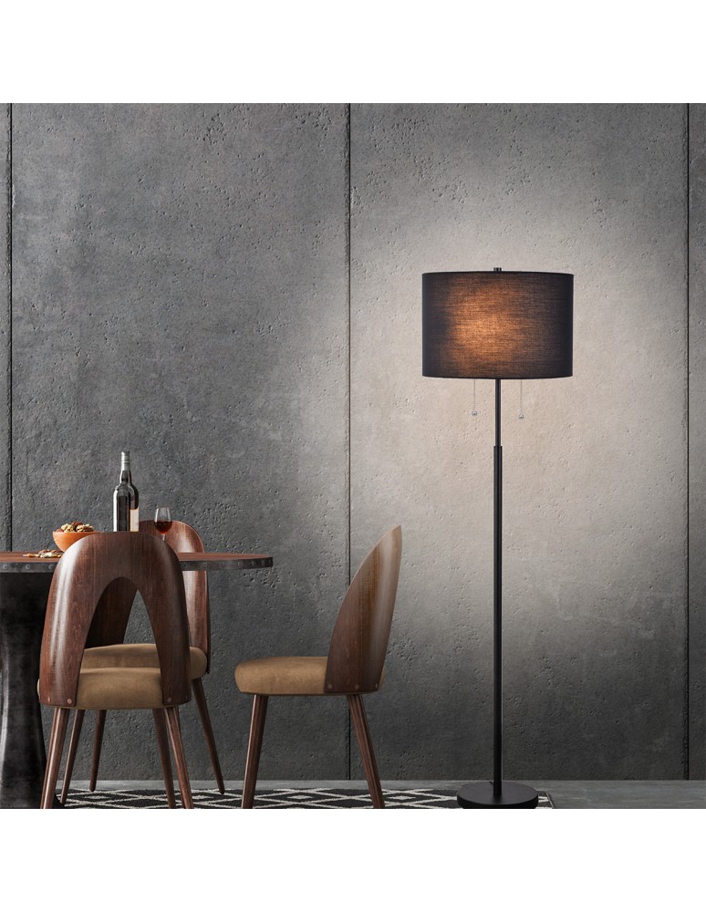 Floor lamps with lampshade - Light Prestige Fogo floor lamp black LP-0304/2F BK - product kolory-swiatla.pl 4