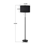 Floor lamps with lampshade - Light Prestige Fogo floor lamp black LP-0304/2F BK - product 8