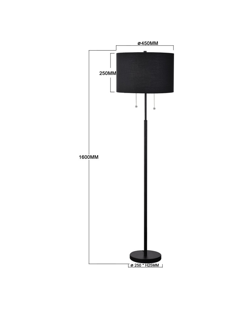 Floor lamps with lampshade - Light Prestige Fogo floor lamp black LP-0304/2F BK - product kolory-swiatla.pl 8