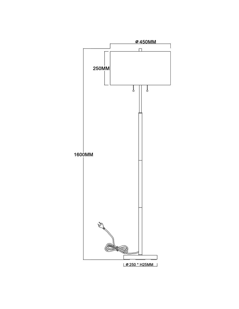 Floor lamps with lampshade - Light Prestige Fogo floor lamp black LP-0304/2F BK - product kolory-swiatla.pl 9