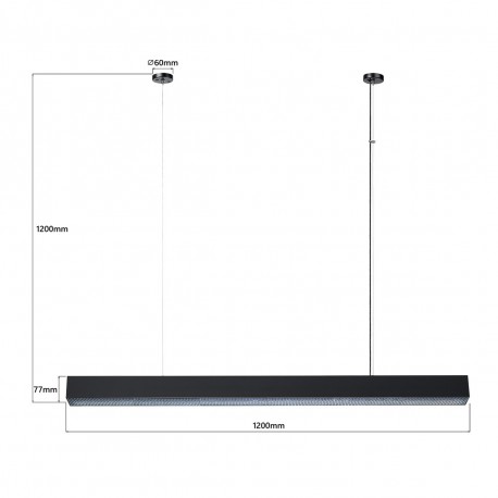 Light Prestige Mira lampa wisząca L czarna Smart LP-1201/1P L BK Smart