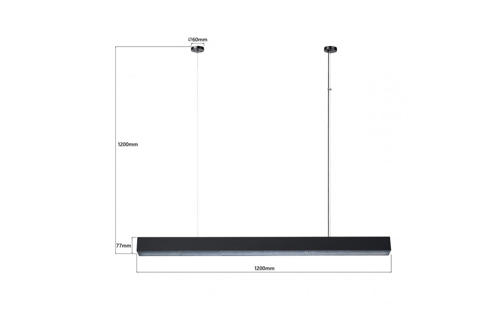 Light Prestige Mira lampa wisząca L czarna Smart LP-1201/1P L BK Smart