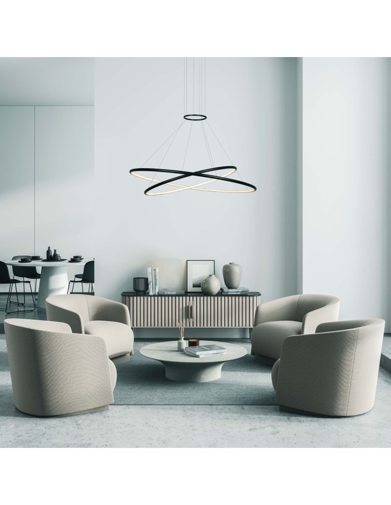 Pendant lamps circles - Light Prestige Halifax pendant lamp 2xLED black LP-940/2P BK CCT - product kolory-swiatla.pl 2