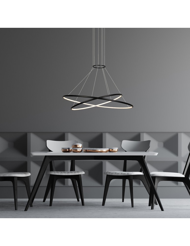 Pendant lamps circles - Light Prestige Halifax pendant lamp 2xLED black LP-940/2P BK CCT - product kolory-swiatla.pl 3