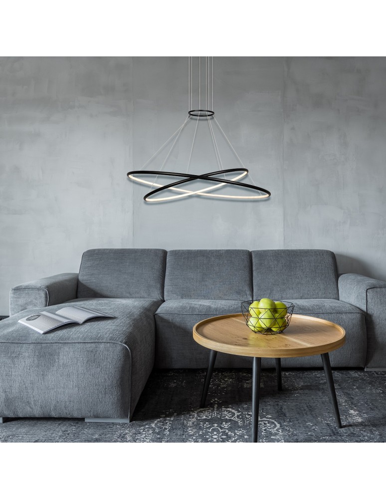 Pendant lamps circles - Light Prestige Halifax pendant lamp 2xLED black LP-940/2P BK CCT - product kolory-swiatla.pl 4