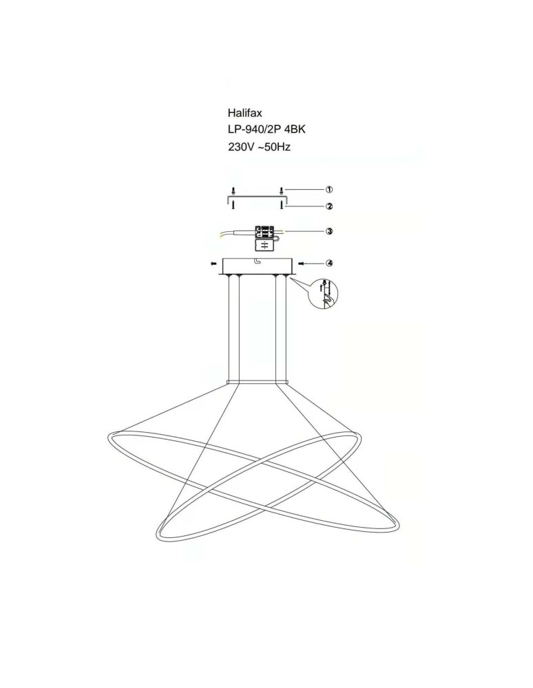 Pendant lamps circles - Light Prestige Halifax pendant lamp 2xLED black LP-940/2P BK CCT - product kolory-swiatla.pl 8