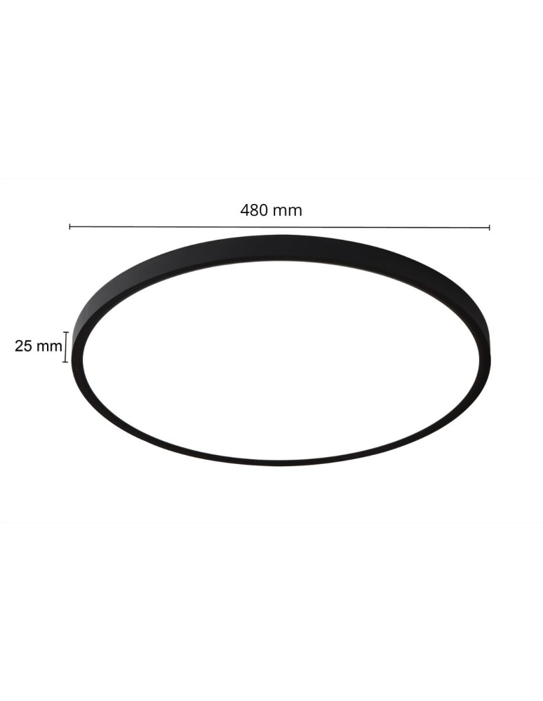 LED Plafonds - Light Prestige California plafond 48cm black LP-2505/1C-48 BK - product kolory-swiatla.pl 9