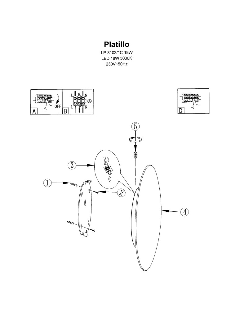 Modern wall lamps - Light Prestige Platillo Small gold CCT wall lamp LP-8102/1C-6W GD CCT. - product kolory-swiatla.pl 9