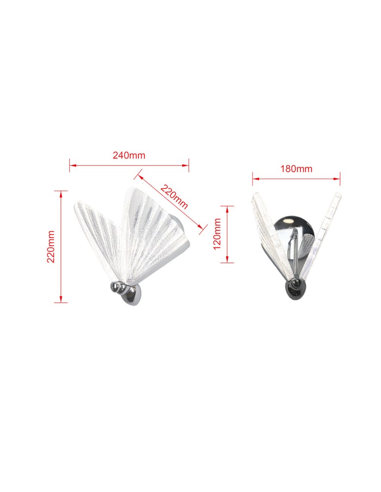 Designer wall lamps - Light Prestige Mariposa wall lamp chrome LP-1715/1W CH - product kolory-swiatla.pl 8