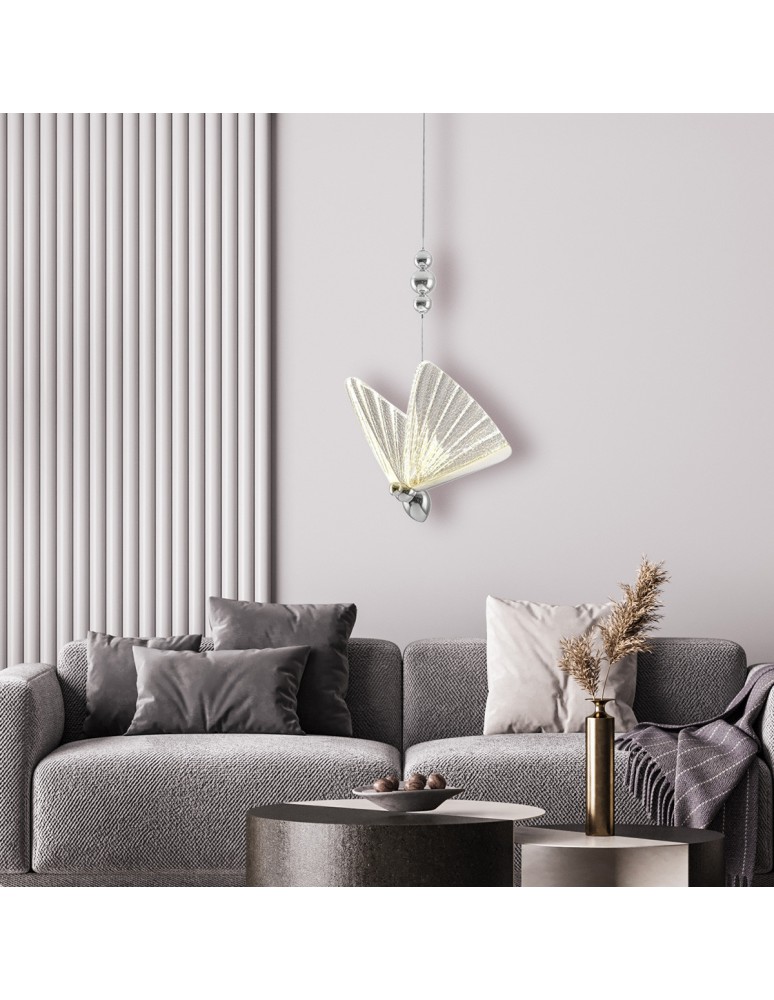 Designer pendant lamps - Light Prestige Mariposa 1 pendant chrome LP-1715/1P CH - product kolory-swiatla.pl 3