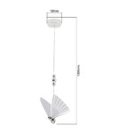 Designer pendant lamps - Light Prestige Mariposa 1 pendant chrome LP-1715/1P CH - product 8