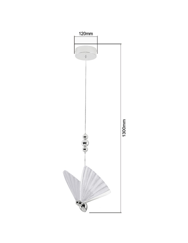 Designer pendant lamps - Light Prestige Mariposa 1 pendant chrome LP-1715/1P CH - product kolory-swiatla.pl 8