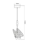 Designer pendant lamps - Light Prestige Mariposa 1 pendant chrome LP-1715/1P CH - product 9