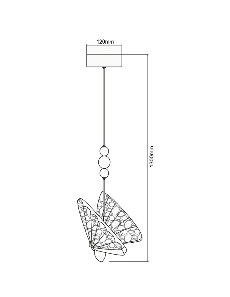 Designer pendant lamps - Light Prestige Mariposa 1 pendant chrome LP-1715/1P CH - product kolory-swiatla.pl 9