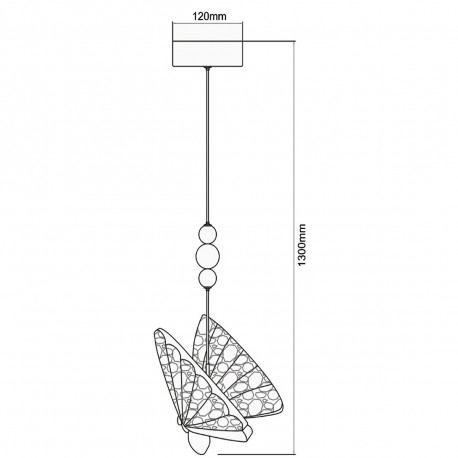 Light Prestige Mariposa 1 wisząca chrom LP-1715/1P CH