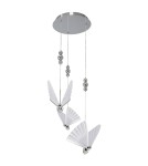 Designer pendant lamps - Light Prestige Mariposa 3 pendant plate chrome LP-1715/3P CH - product 1