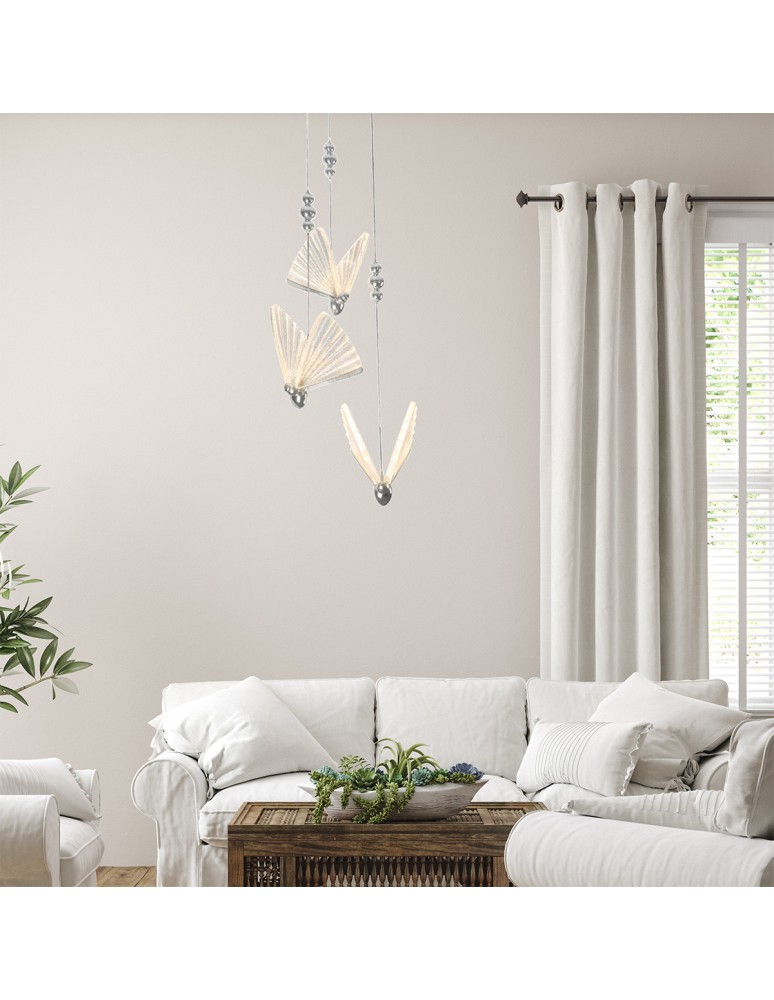 Designer pendant lamps - Light Prestige Mariposa 3 pendant plate chrome LP-1715/3P CH - product kolory-swiatla.pl 3