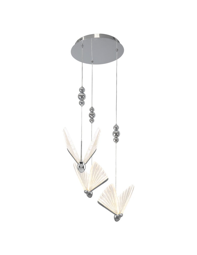Designer pendant lamps - Light Prestige Mariposa 3 pendant plate chrome LP-1715/3P CH - product kolory-swiatla.pl 4
