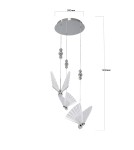 Designer pendant lamps - Light Prestige Mariposa 3 pendant plate chrome LP-1715/3P CH - product 7