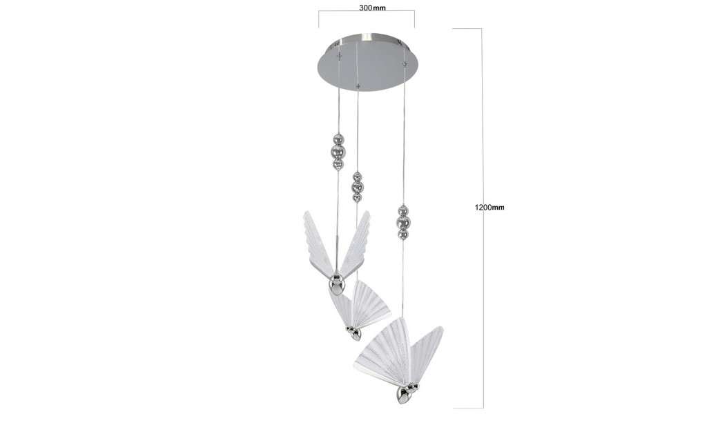 Light Prestige Mariposa 3 wisząca talerz chrom LP-1715/3P CH