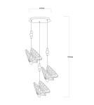 Designer pendant lamps - Light Prestige Mariposa 3 pendant plate chrome LP-1715/3P CH - product 8