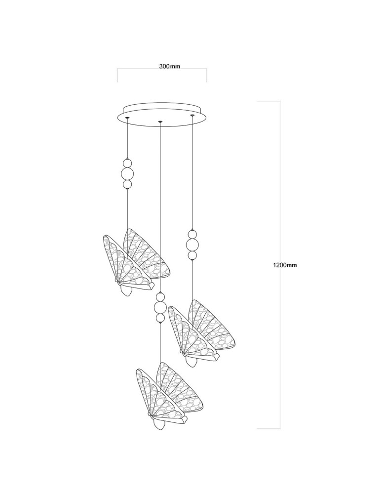 Designer pendant lamps - Light Prestige Mariposa 3 pendant plate chrome LP-1715/3P CH - product kolory-swiatla.pl 8