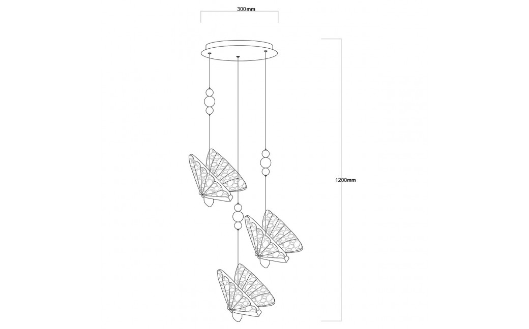 Light Prestige Mariposa 3 wisząca talerz chrom LP-1715/3P CH