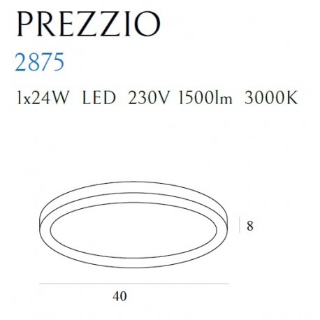 Maxlight Plafon Prezzio Round Ø 40 cm 24W 2875