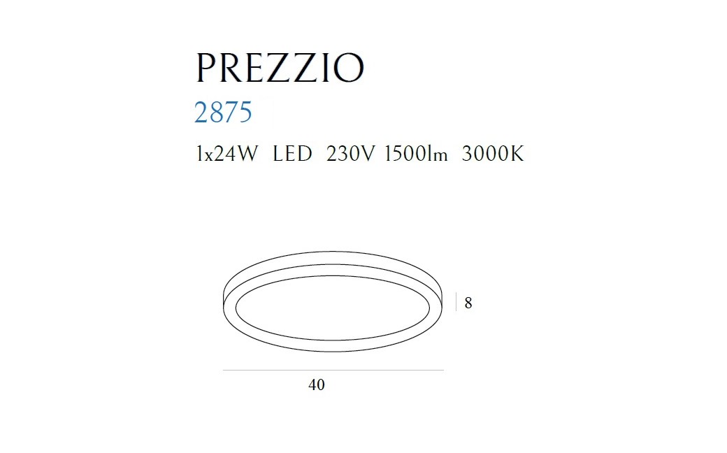 Maxlight Plafon Prezzio Round Ø 40 cm 24W 2875