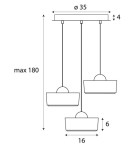 Triple pendant lamps - Maxlight Lipari III Round Pendant Lamp P0543. - product 5