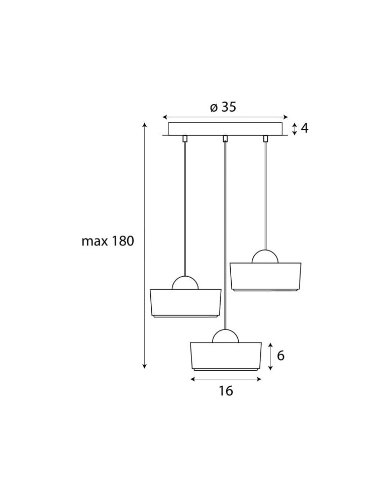Triple pendant lamps - Maxlight Lipari III Round Pendant Lamp P0543. - product kolory-swiatla.pl 5