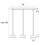 Pendant lamps on a strip - Maxlight Lipari III Square Pendant Lamp P0545. - product 4