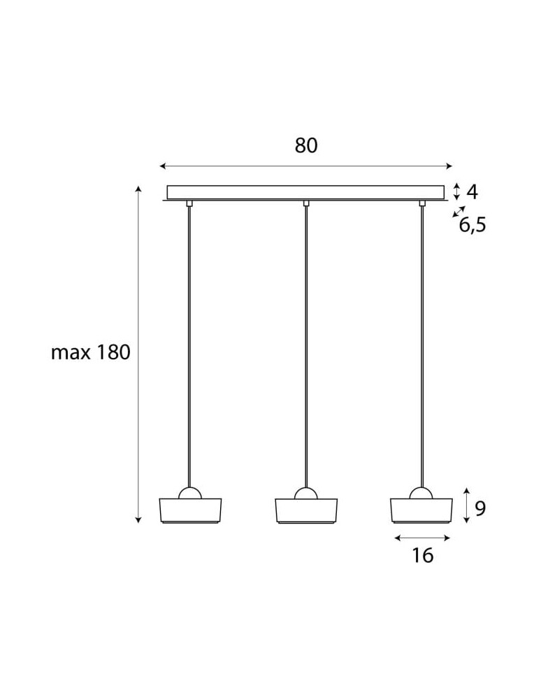 Pendant lamps on a strip - Maxlight Lipari III Square Pendant Lamp P0545. - product kolory-swiatla.pl 4