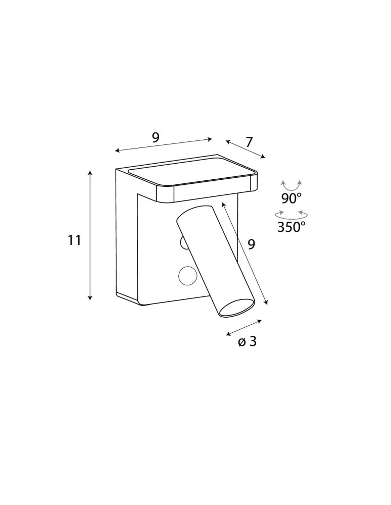 Reading wall lamps - Maxlight Lofer Wall lamp Black 7W 364lm 3000K W0374 - product kolory-swiatla.pl 5