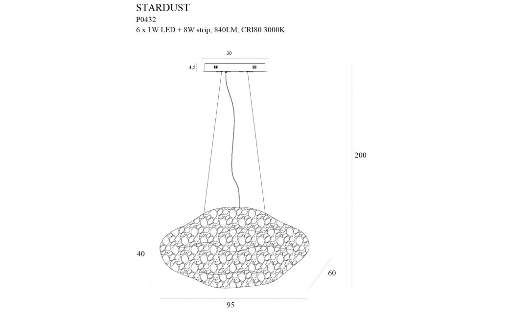 Maxlight Lampa Wisząca Stardust P0432D