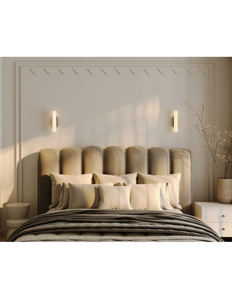 Bathroom wall lamps - Maxlight Wall lamp Fayette 31cm 6W IP44 3000K Black W0363 - product kolory-swiatla.pl 3