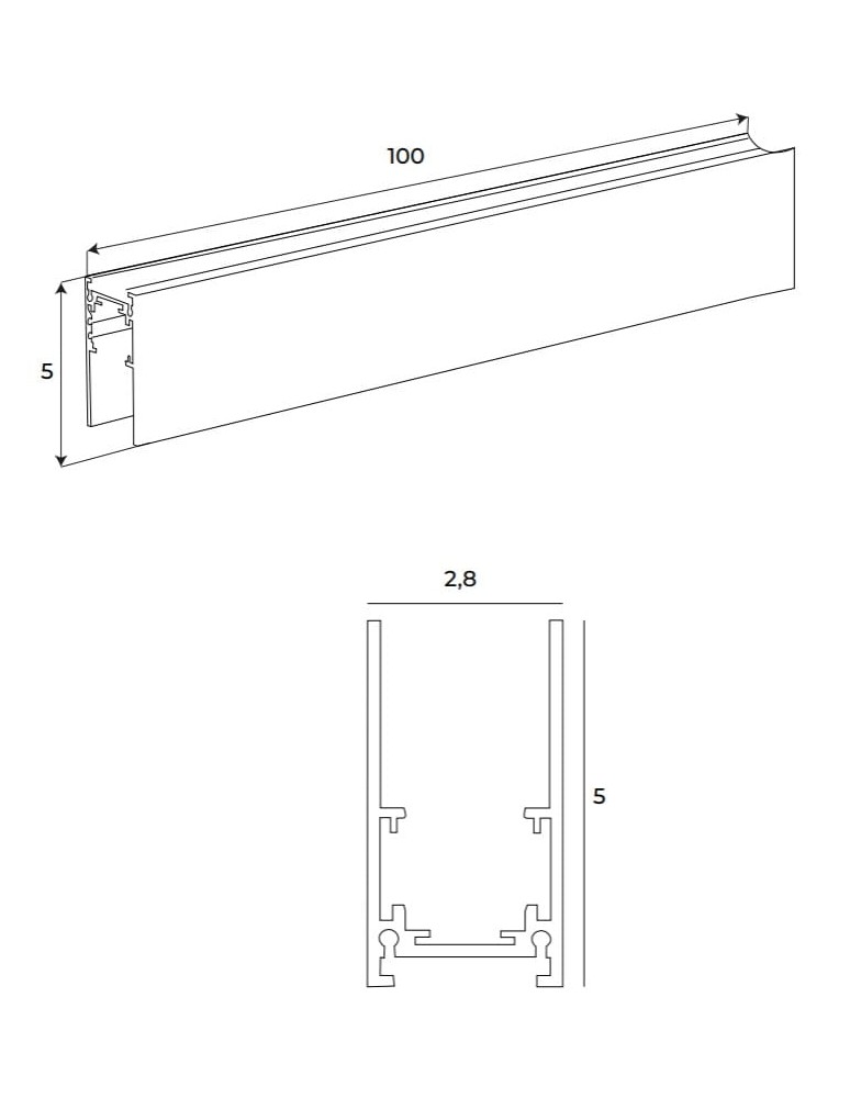 Magnetic rails - Maxlight Magnetic Rail Deep, Surface Mounted, 1 Metre, White MT0018 - product kolory-swiatla.pl 3