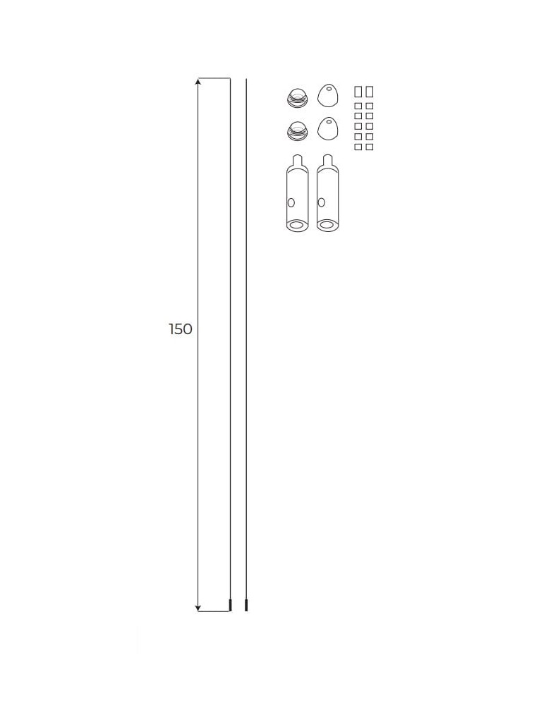 Accessories for magnetic busbars - Maxlight Surface Rail Hanging Cable Set Mt0018, Mt0019, Mt0028, Mt0029 MA0024. - product kolory-swiatla.pl 2