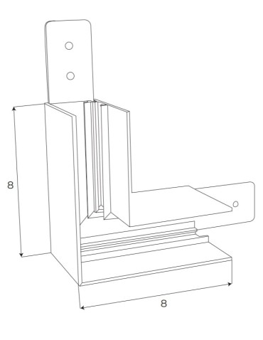Maxlight Kątownik 90°. Głęboki. Montaż Na Sufit Lub Ścianę. Do Szyn MT0018, MT0019 MT0020 - produkt 2