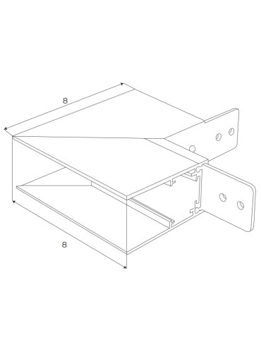 Maxlight Deep Angle Bracket To Be Used At The Ceiling Fault. For rails MT0018, MT0019 MT0021 - product 2